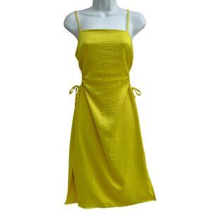 Christian Lacroix Cocktail Dress Chartreuse Square Neck Peekaboo Side Cutout XS